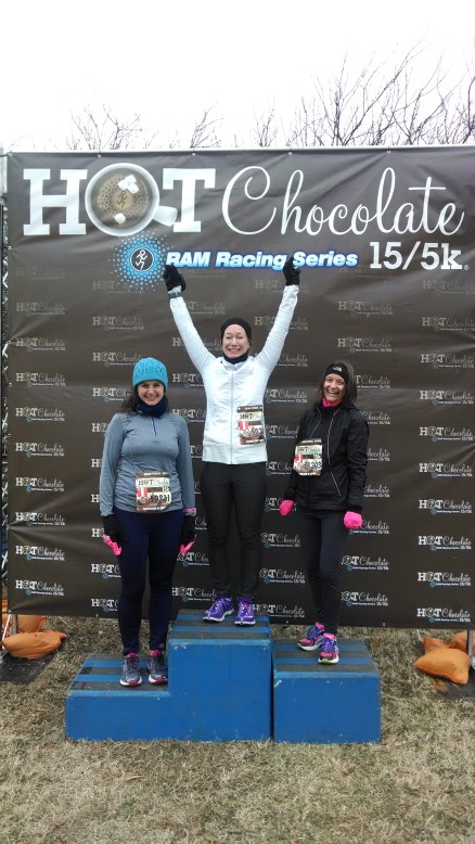 Shannon. me and Abby "winning" the Hot Chocolate 15 K