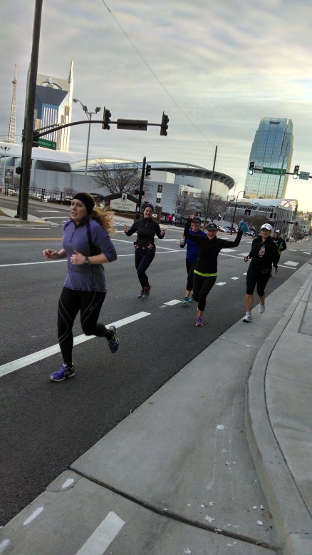 Running downtown The girl in purple is NOT me.  Though she kinda looks like me circa 1994.