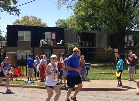 Christina's husband ran the  last mile with her