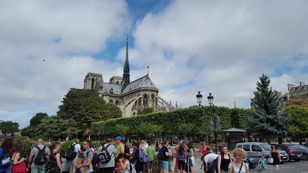 Notre Dame later in the day with all her crowds. It was fabulous to spend some alone time with her at daybreak.